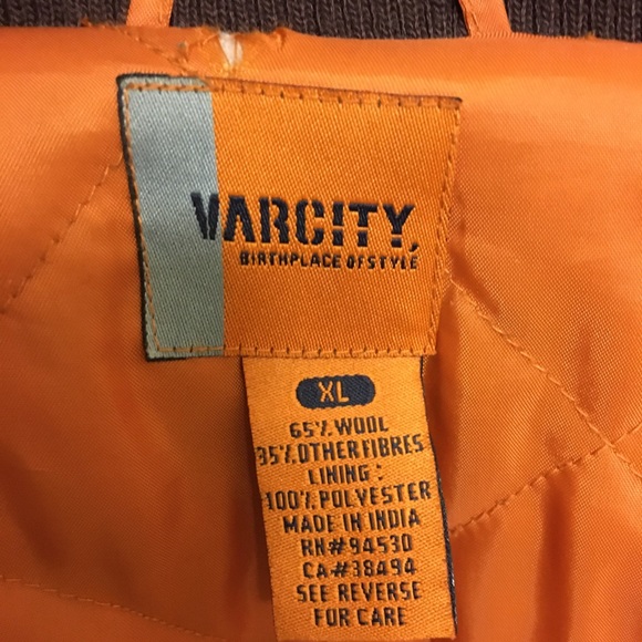 ‘Varcity’ Bomber/Vintage Style Jacket XL Brown and Orange! - Picture 7 of 7